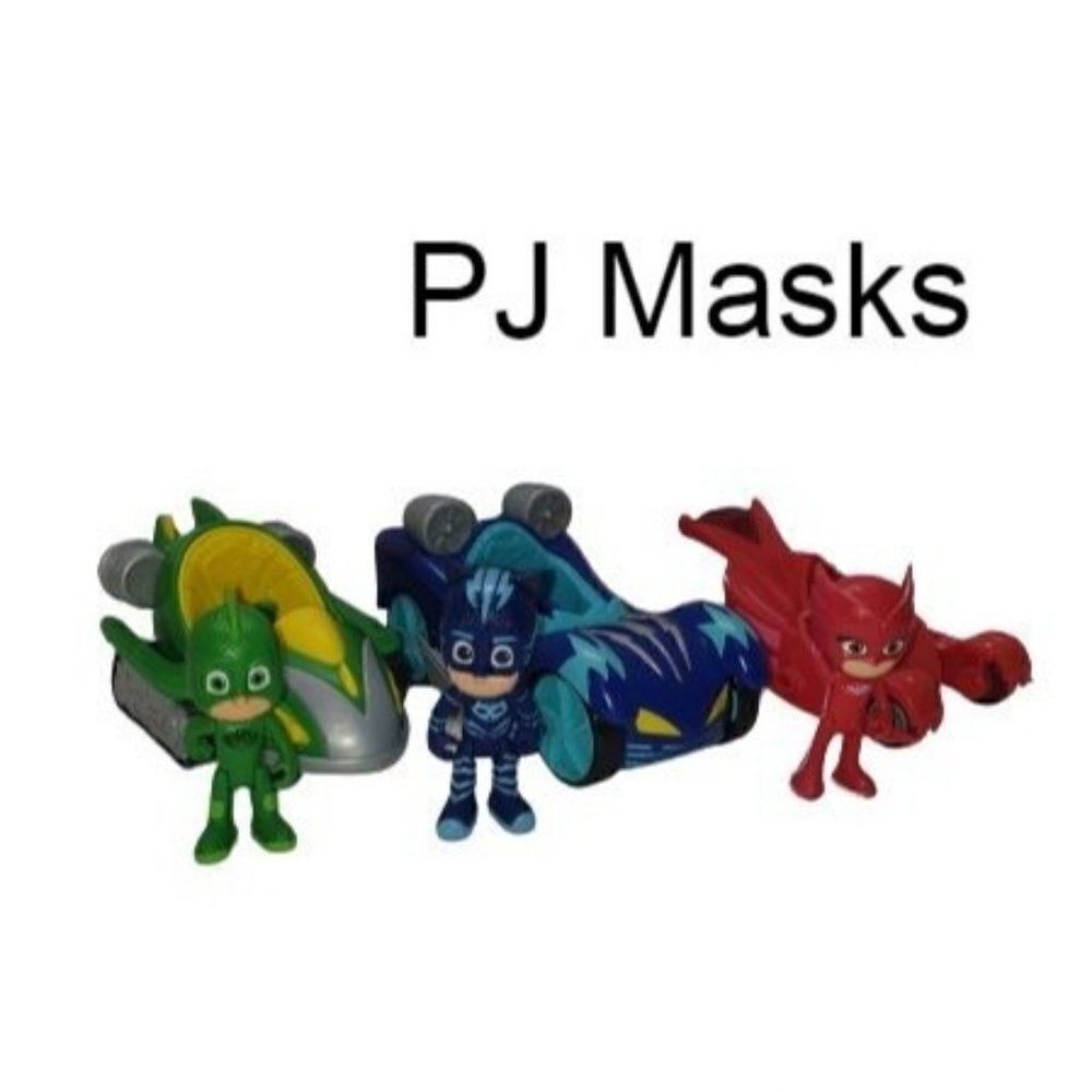 PJ Masks Turbo Blast Racers Deluxe Gekko Owlette Catboy Bundle NWOT